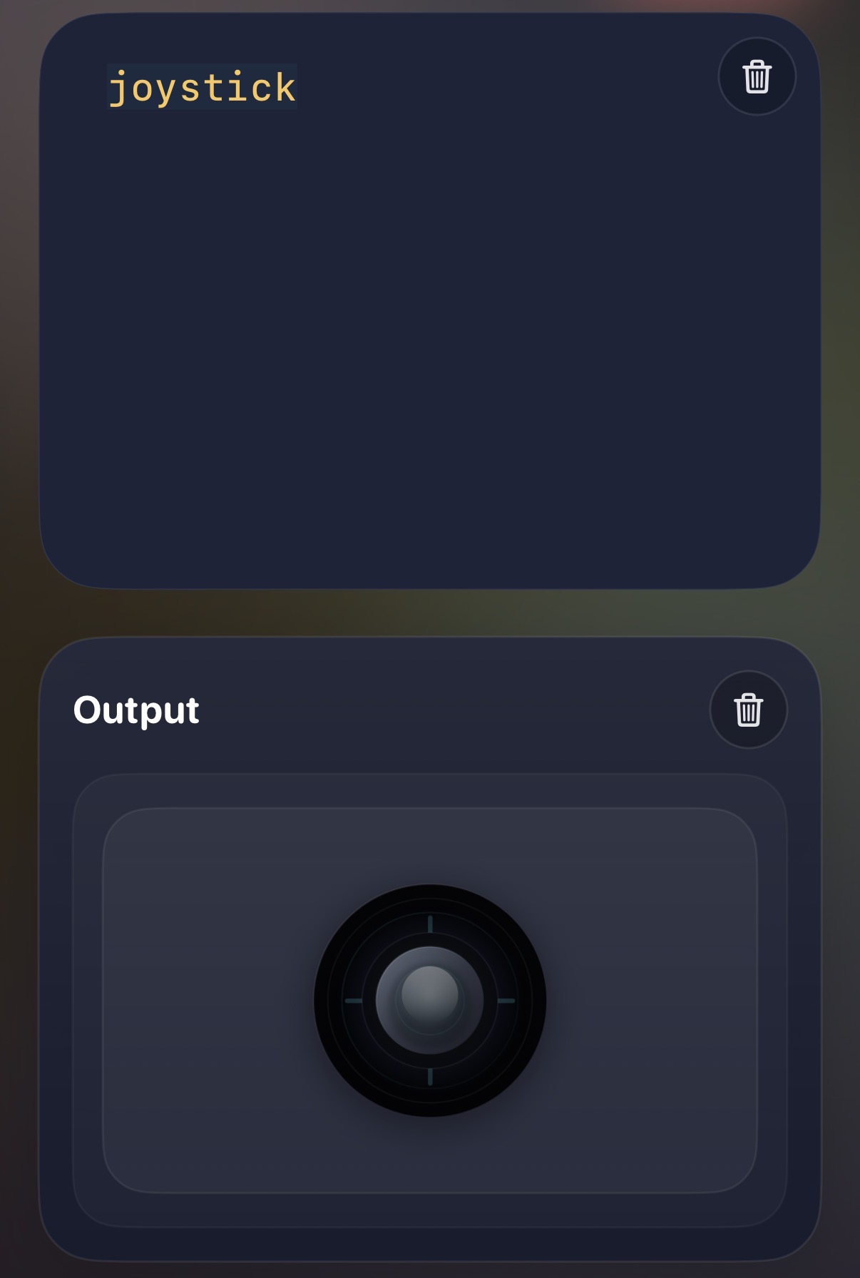 OctoCode joystick robotics control screen.
